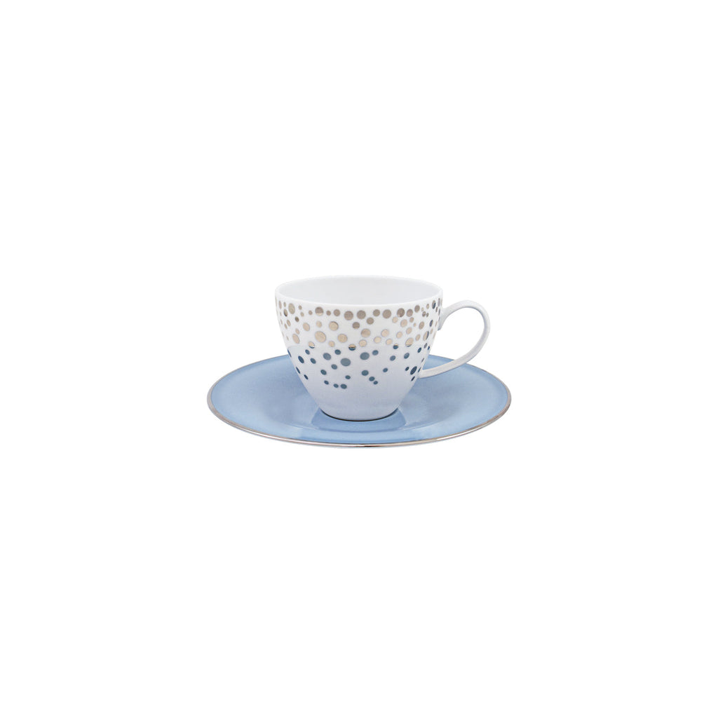 Silver Rain Tea Cup + Saucer (Set of 2)