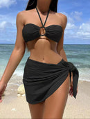Sexy Halterneck Three-Piece Bikini Set | ZAKAPOP