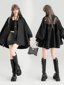 Sheer Black Short-Sleeve Shirt with Intricate Butterfly Embroidery | ZAKAPOP