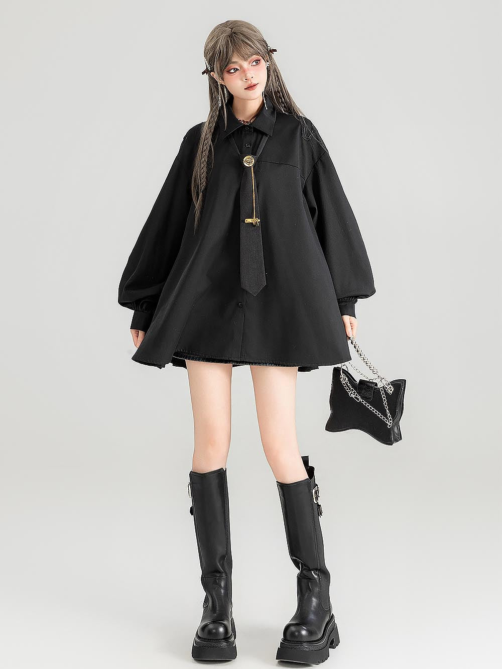 Sheer Black Short-Sleeve Shirt with Intricate Butterfly Embroidery | ZAKAPOP
