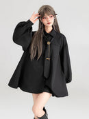 Sheer Black Short-Sleeve Shirt with Intricate Butterfly Embroidery | ZAKAPOP