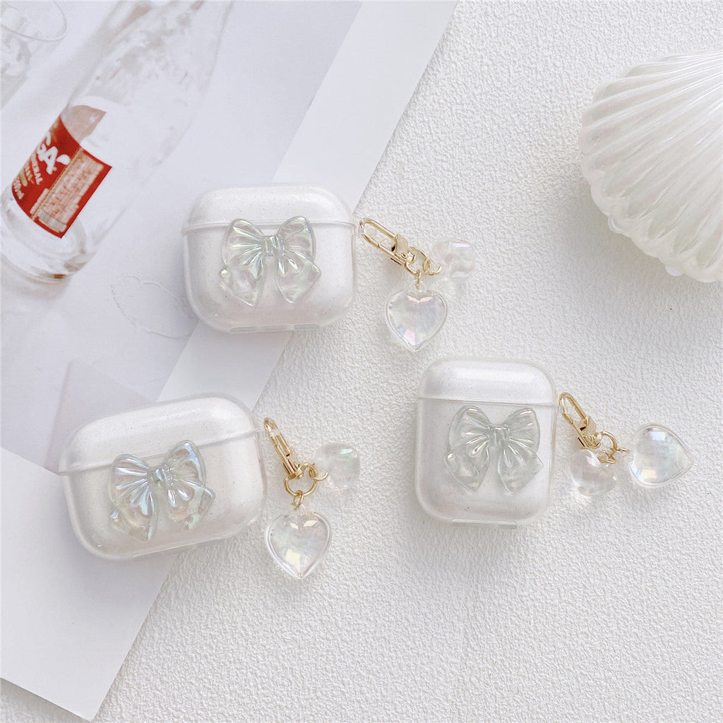 Shimmering Powder Bow Airpods Case | ZAKAPOP