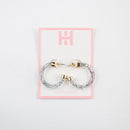 Silver Glitter Mini Hoop Earrings