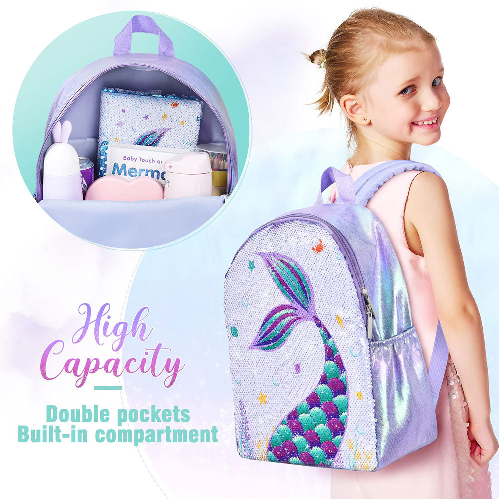 Sparkly Girls Mermaid School Backpack | Mermaid Gift