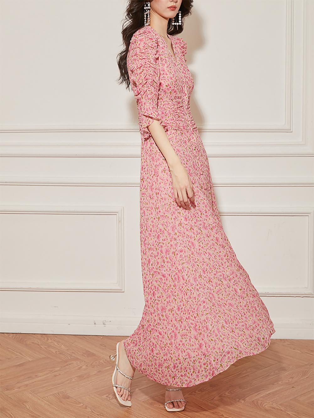 Stylish Floral Slim-Fit Dress | ZAKAPOP