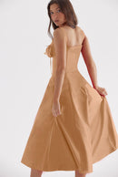 Summer French-Inspired Soft Solid Color High Slit Cami Dress | ZAKAPOP
