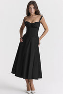 Summer French-Inspired Soft Solid Color High Slit Cami Dress | ZAKAPOP