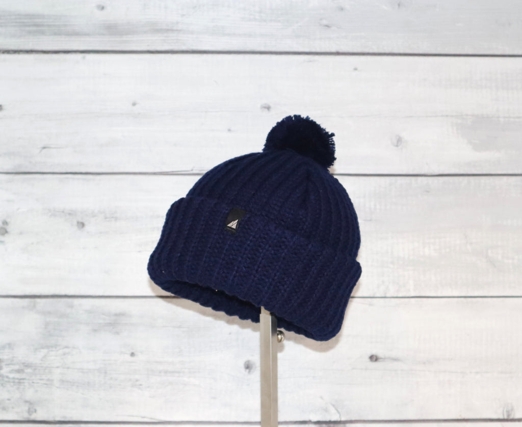 Toddler Acrylic Ribbed Cuff with Matching Pom Hat