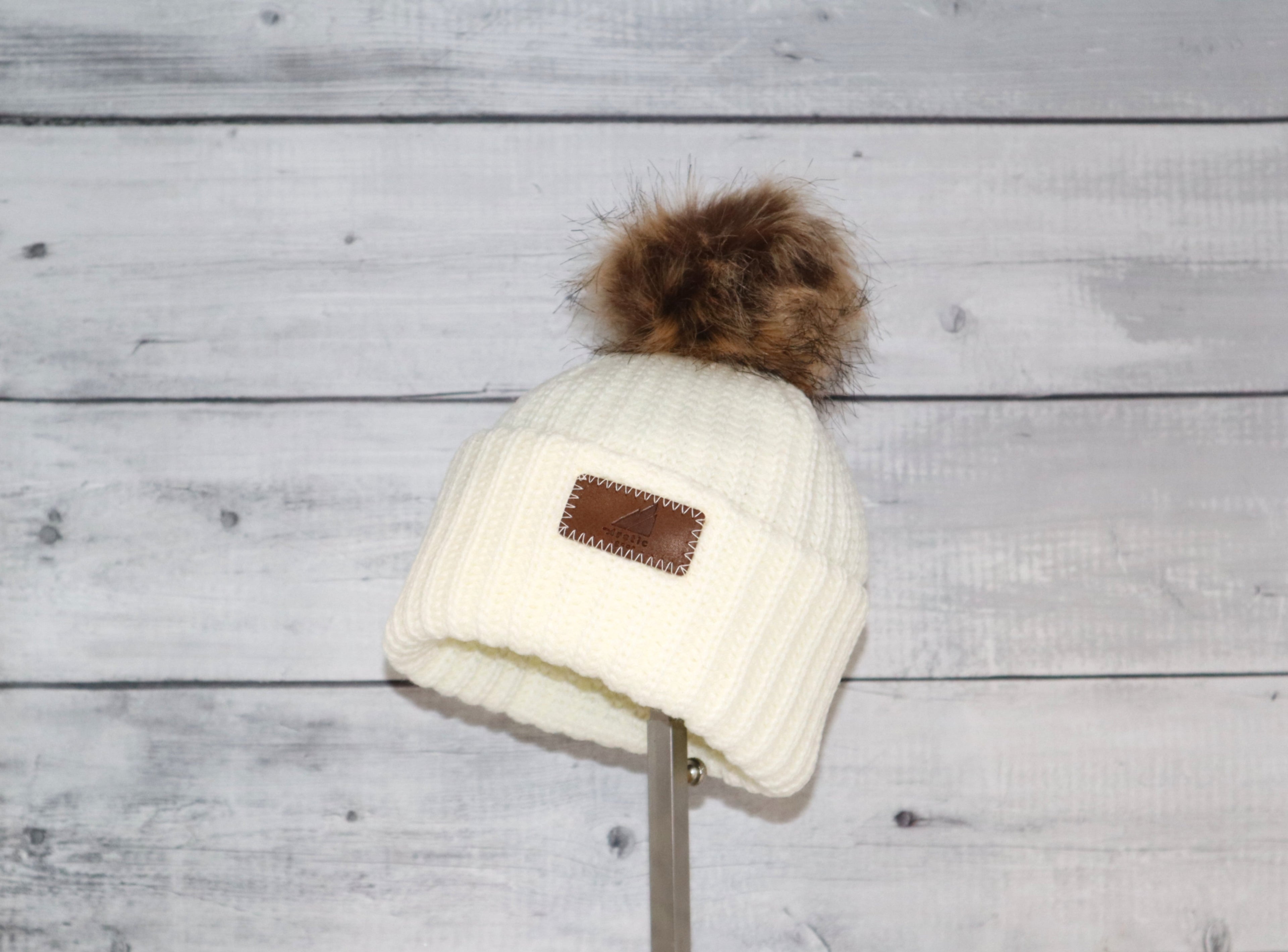 Toddler Acrylic Ribbed Cuff with Pom Hat