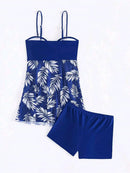 Tropical Print Ruched Bikini Swimsuit | ZAKAPOP