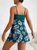 Tropical Print Ruched Bikini Swimsuit | ZAKAPOP