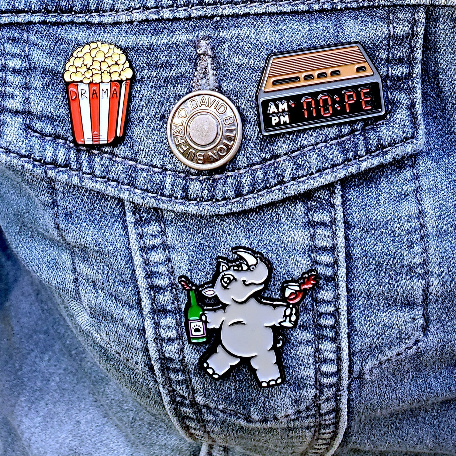 Drama Popcorn Pin