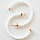 White Hoop Earrings