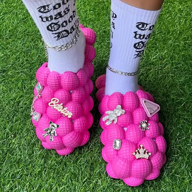 Women's Fashionable Bubble Slippers With Charm | ZAKAPOP