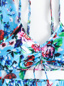 Women's Floral Print Three-Piece Set Swimsuit with Long-Sleeve Hoodie | ZAKAPOP