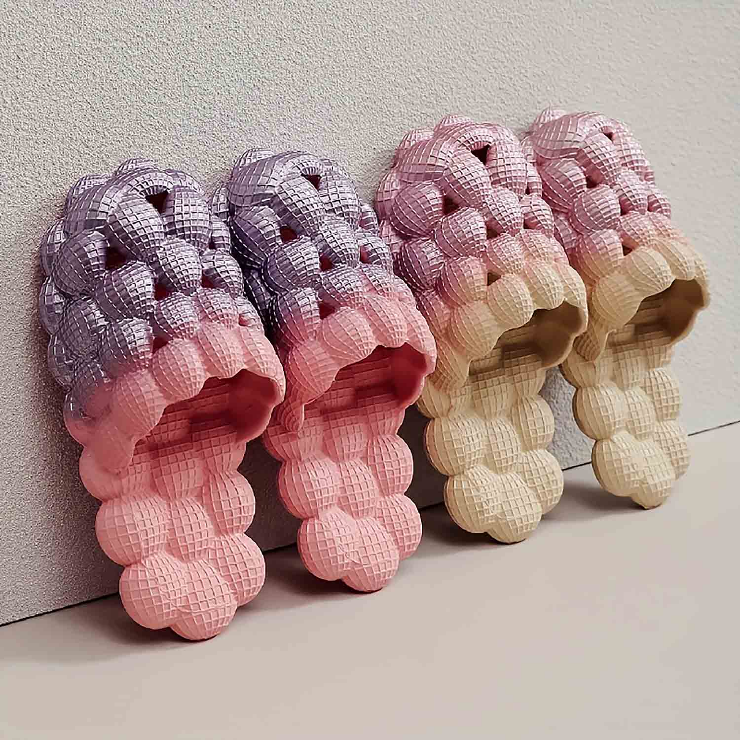 Women's Ombre Color Bubble Slides Slippers | ZAKAPOP