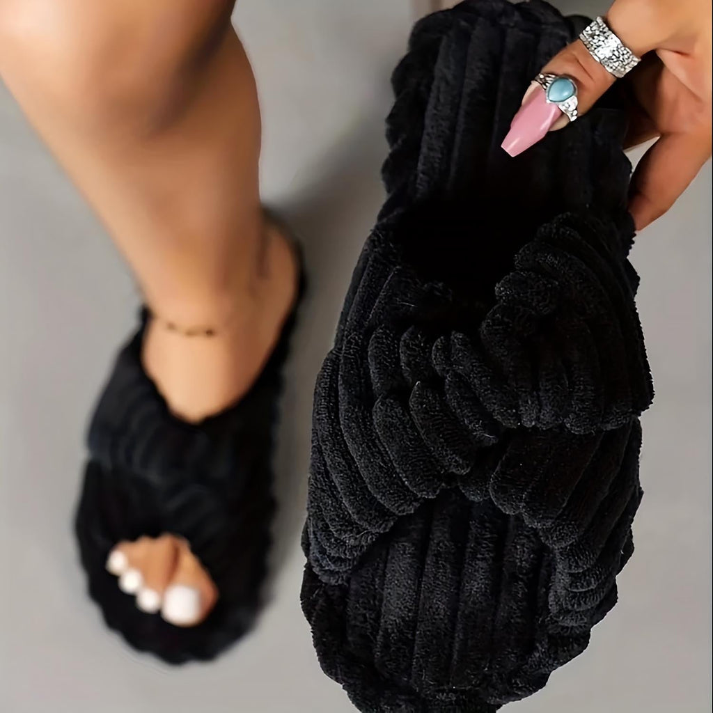 Women's Open Toe Cross Strap Home Slippers | ZAKAPOP