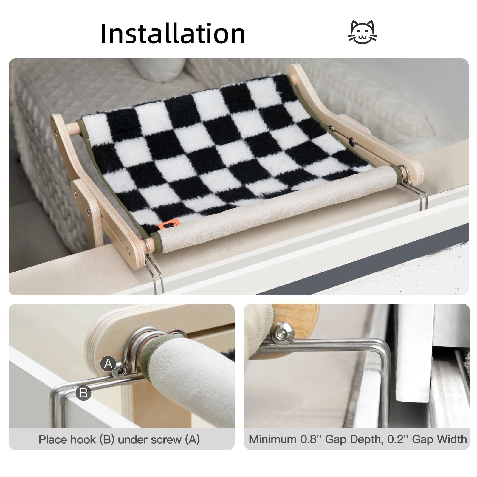 Wooden Cat Hammock for Window Bed | ZAKAPOP