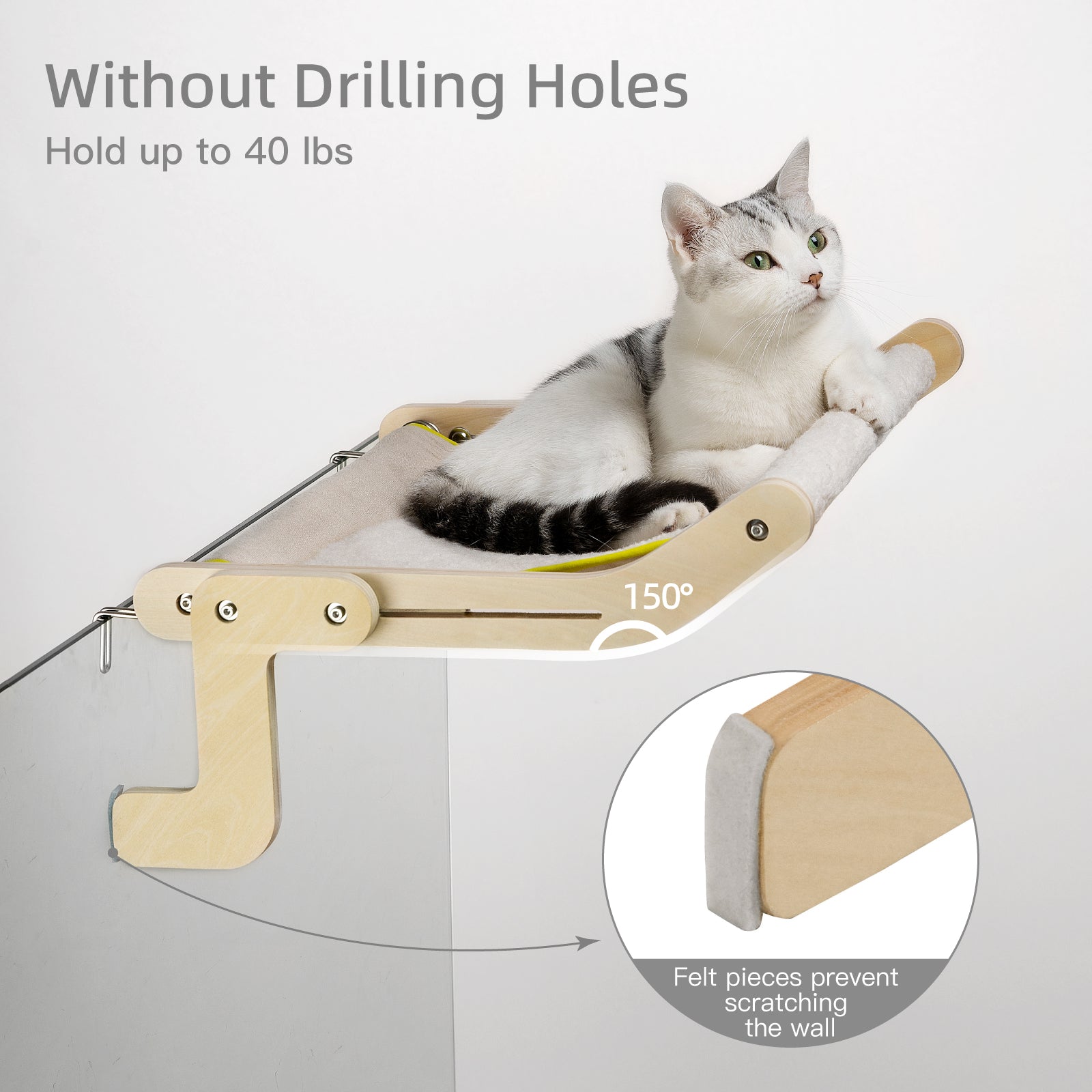 Wooden Cat Hammock for Window Bed | ZAKAPOP