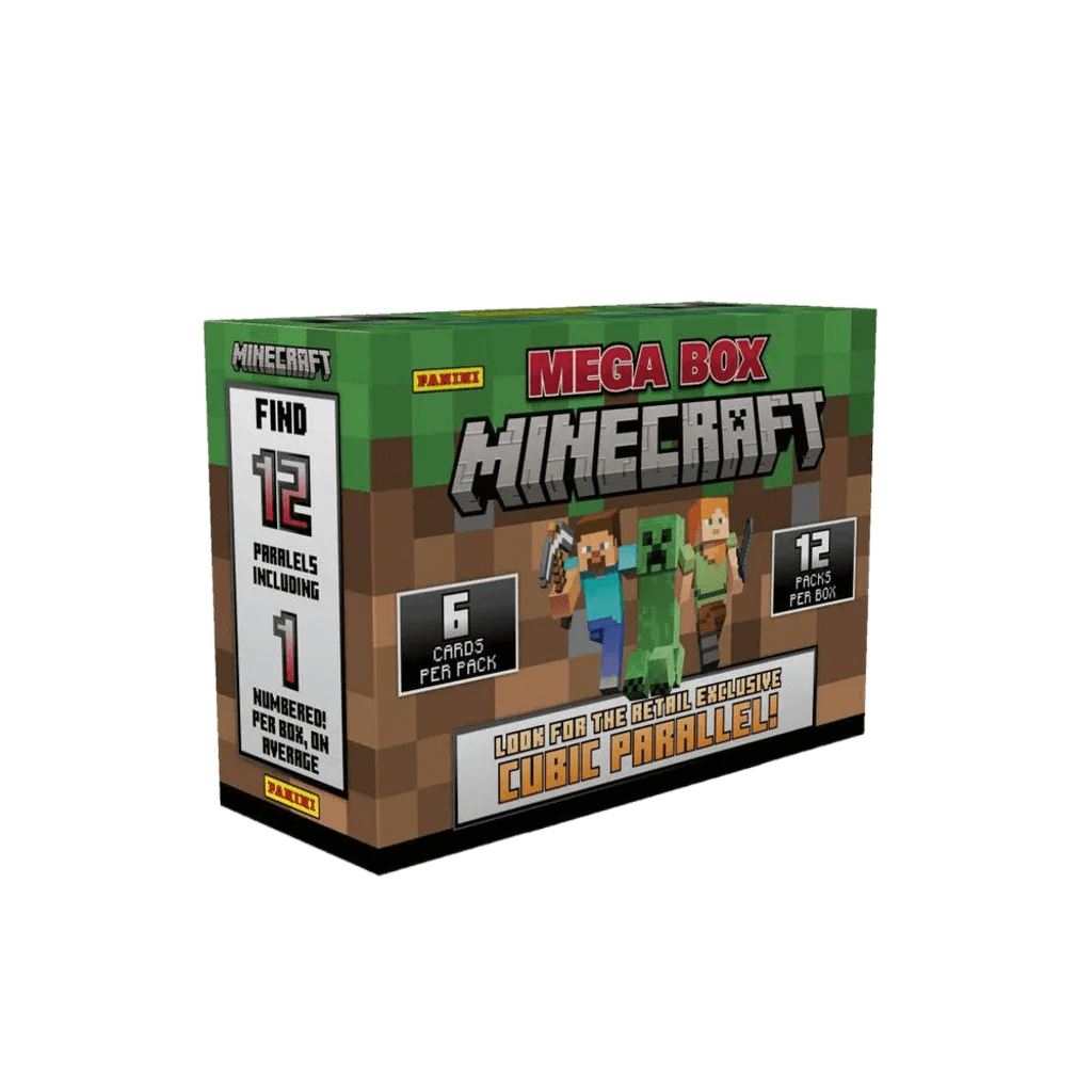 2024 Panini Minecraft Trading Card Mega Box | 8 Packs + 4 Foil Parallels + Limited Insert Cards