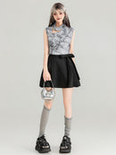 Y2K Slimming Faux Denim Print Tank Top | ZAKAPOP