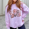 Yarn Coffee Lover Graphic Top: Cozy Knitting & Crochet Crewneck, Coffee Enthusiast Sweater, Crafty Hobbies Gift
