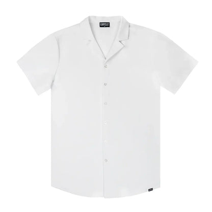 Men’s Short Sleeve Tailored Fit Button-Down Shirt – Arctic White