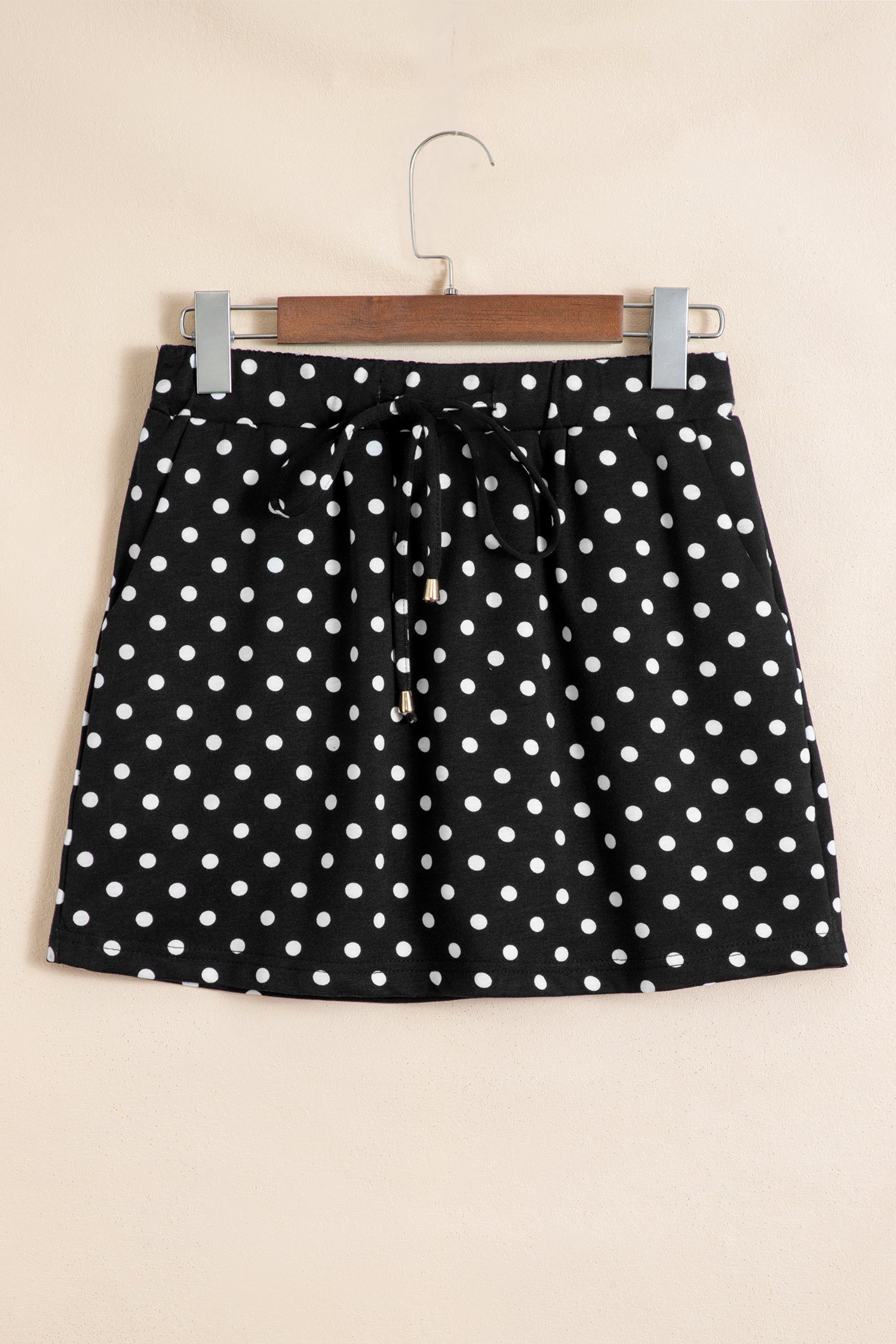Polka Dot Drawstring Mini Skort