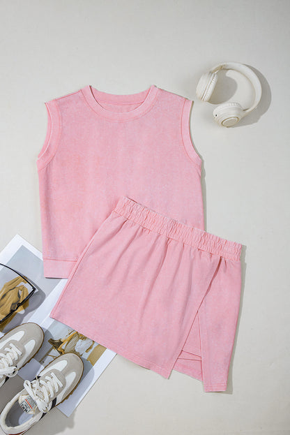 Mineral Wash Tank Top &amp; Lined Skort Set
