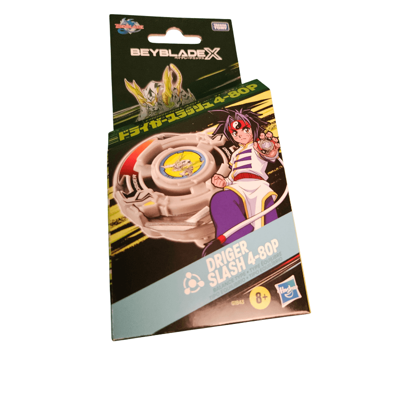 Beyblade X X-Over Project Driger Slash 4-80P Starter Pack Set with Takara Tomy Balance Type Top and Launcher, Battling Tops Game Toys, Ages 8+