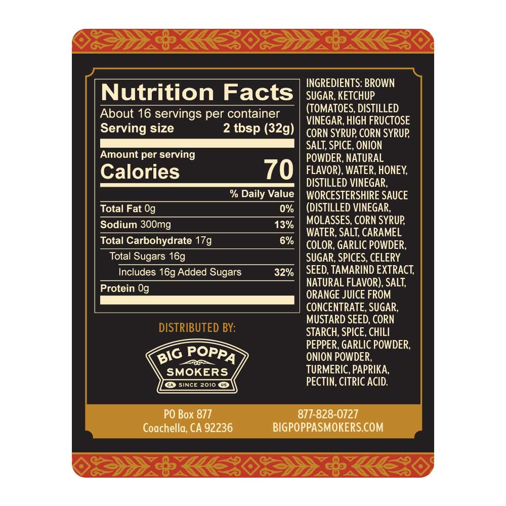 Big Poppa's Granny's BBQ Sauce - 18oz