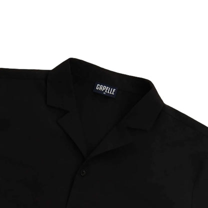 Men’s Short Sleeve Tailored Fit Button-Down Shirt – Black Onyx