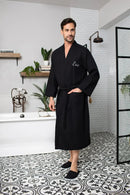 Waffle Spa Bathrobe for Men -  Absorbent, Lightweight