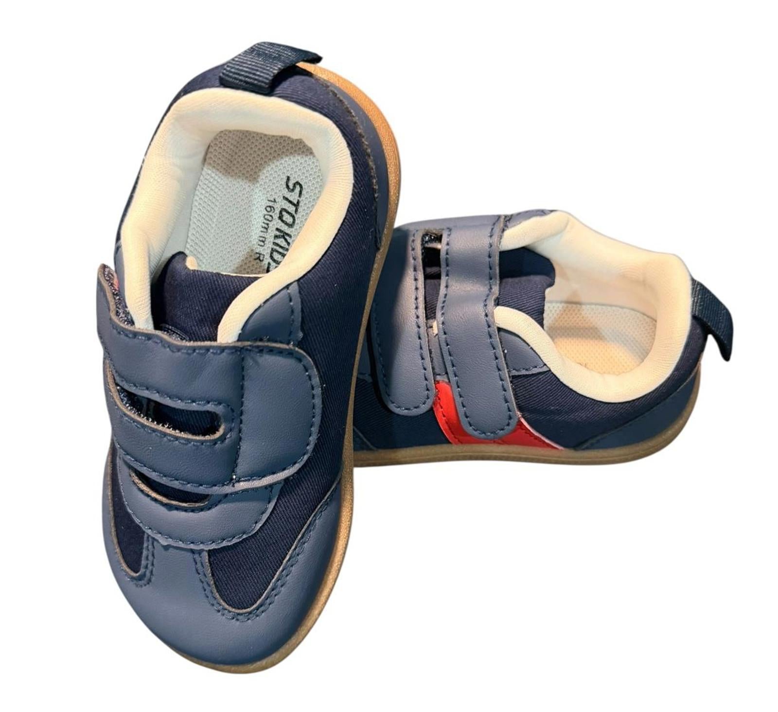Toddler Blue Soft Sole Shoes with Wide Toe Box Size 7