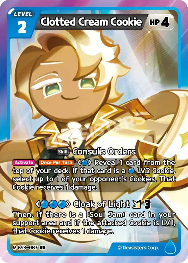 Clotted Cream Cookie (BS3-087) SR – Heroes of Balance | Cookie Run TCG Super Rare Card