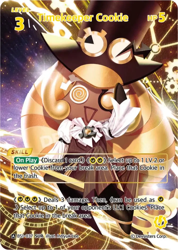 CookieRun TCG - Timekeeper Cookie [BS1‑037 SUR] | Cookie Run Super Ultra Rare TCG Single Card