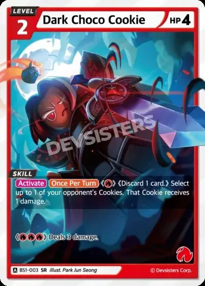 Dark Choco Cookie (BS1-003) SR | Super Rare Cookie Run TCG