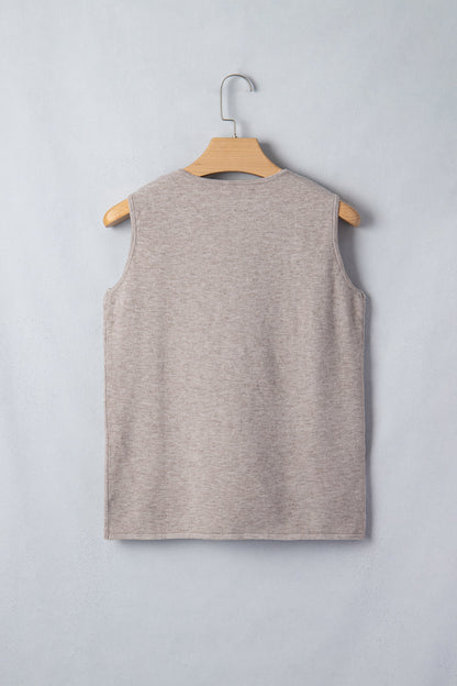 Metal Starfish V-Neck Sweater Knit Tank Top