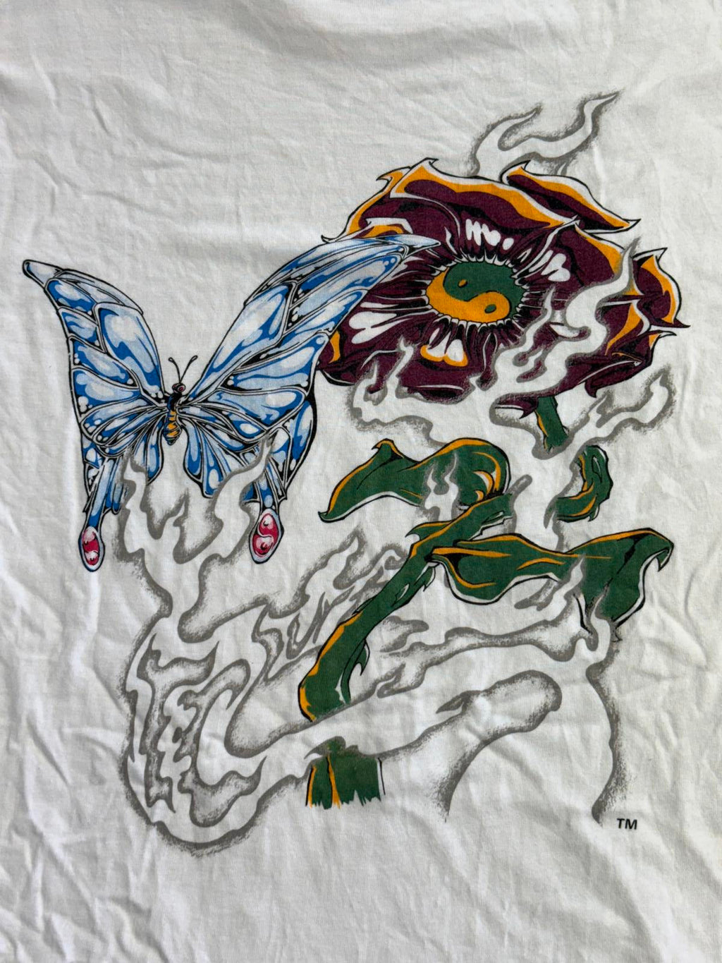 Vintage 90s T&C Surf T-shirt Town Country Balance Yin Yang