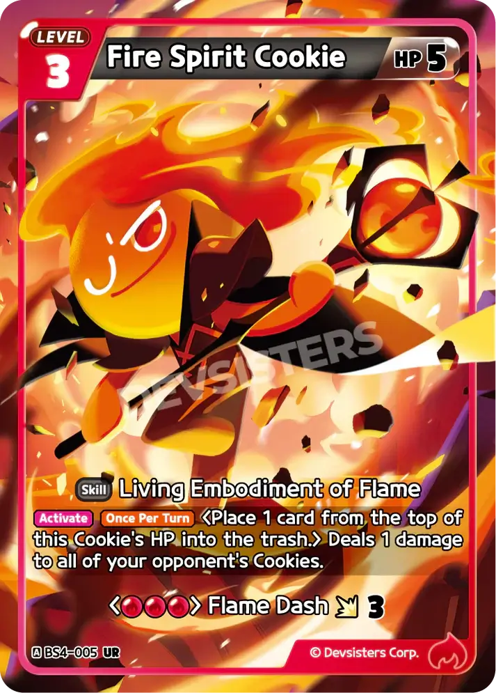 CookieRun TCG - Fire Spirit Cookie [BS4-005 UR] | Cookie Run TCG Secret Card