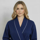 Women’s Waffle Piping Bathrobe – Lightweight Spa-Style Comfort