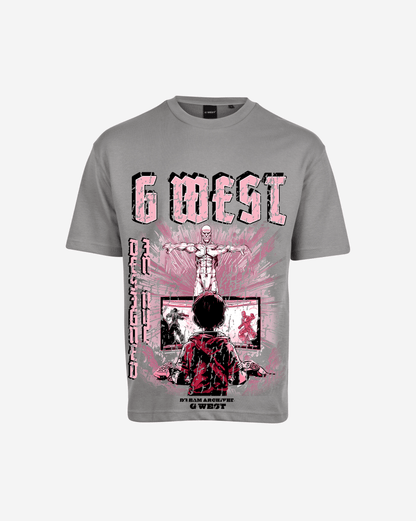 G West Game of G Baby Blue Black Oversized T-Shirt Mens