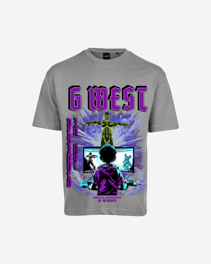 G West Game of G Baby Blue Black Oversized T-Shirt Mens