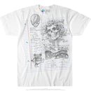 Grateful Dead Sketch Notepad Mens T-shirt- Liquid Blue