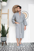 Waffle Spa Bathrobe for Men -  Absorbent, Lightweight