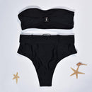 High Waist Bikini Black Swimwear