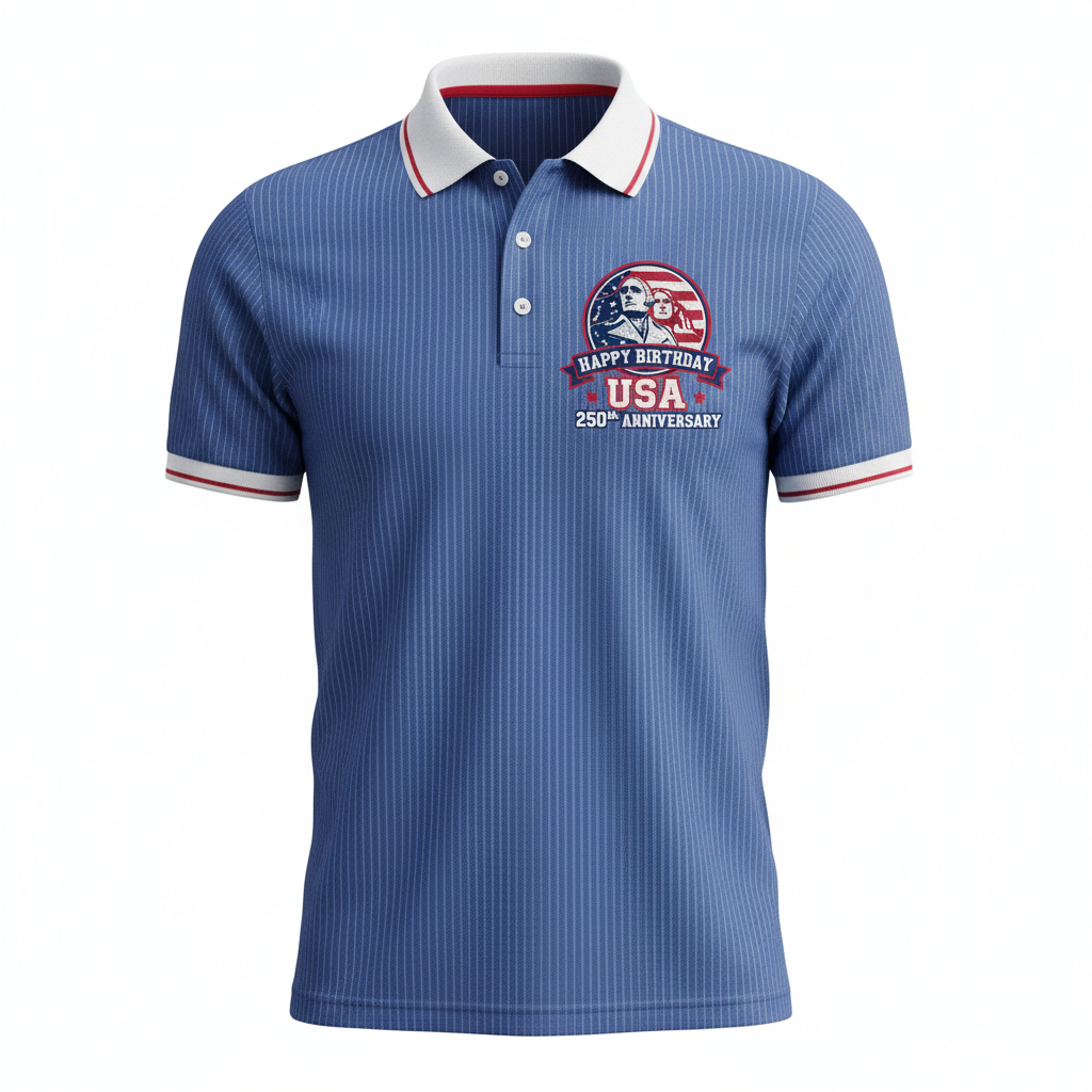 Americans 250th Happy Birthday USA Polo Shirt