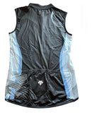 Descente Women's Spirit Sleeveless Jersey, Black/Ice Blue, Medium