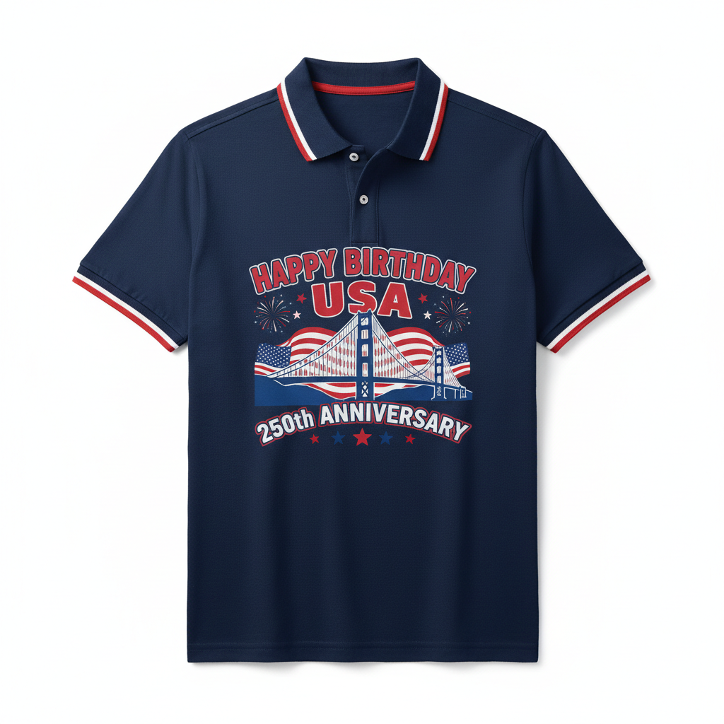 Americans 250th Happy Birthday USA Polo Shirt