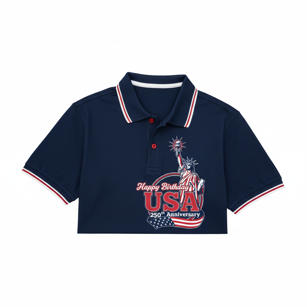 Americans 250th Happy Birthday USA Polo Shirt
